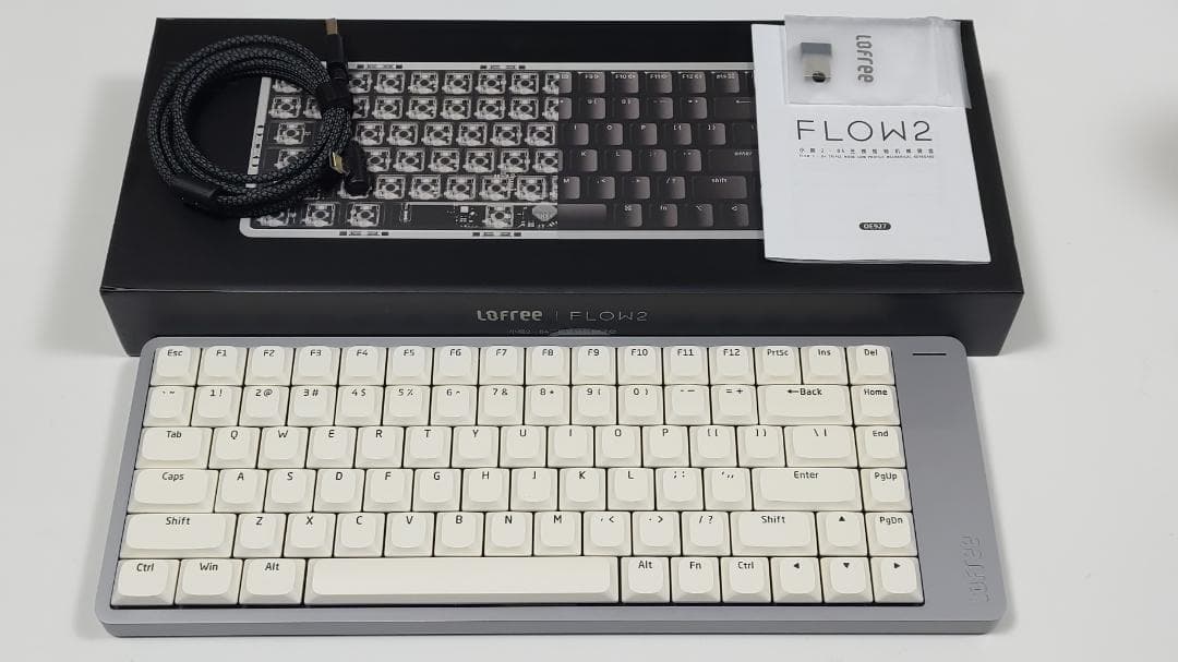 ★特別限定カスタム★LOFREE FLOW2グレー（84キー） × 静音ピンク軸