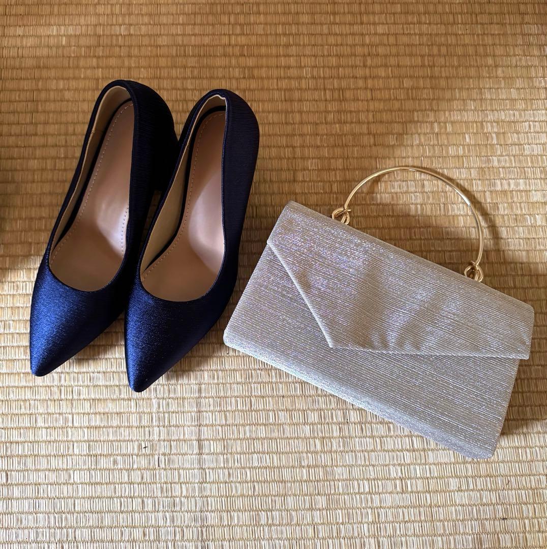 マザーズドレス　結婚式ドレス　バック　パンプス　3点セット