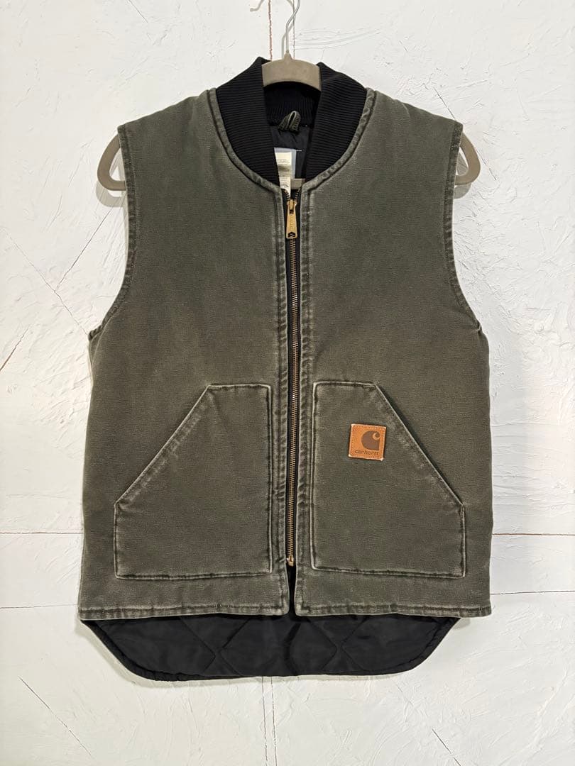 USA製Carhartt カーハート ダック ベスト モスグリンフェード