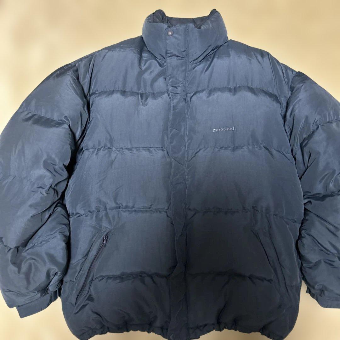 90s 旧タグ mont-bell ダウンジャケット XL ネイビー