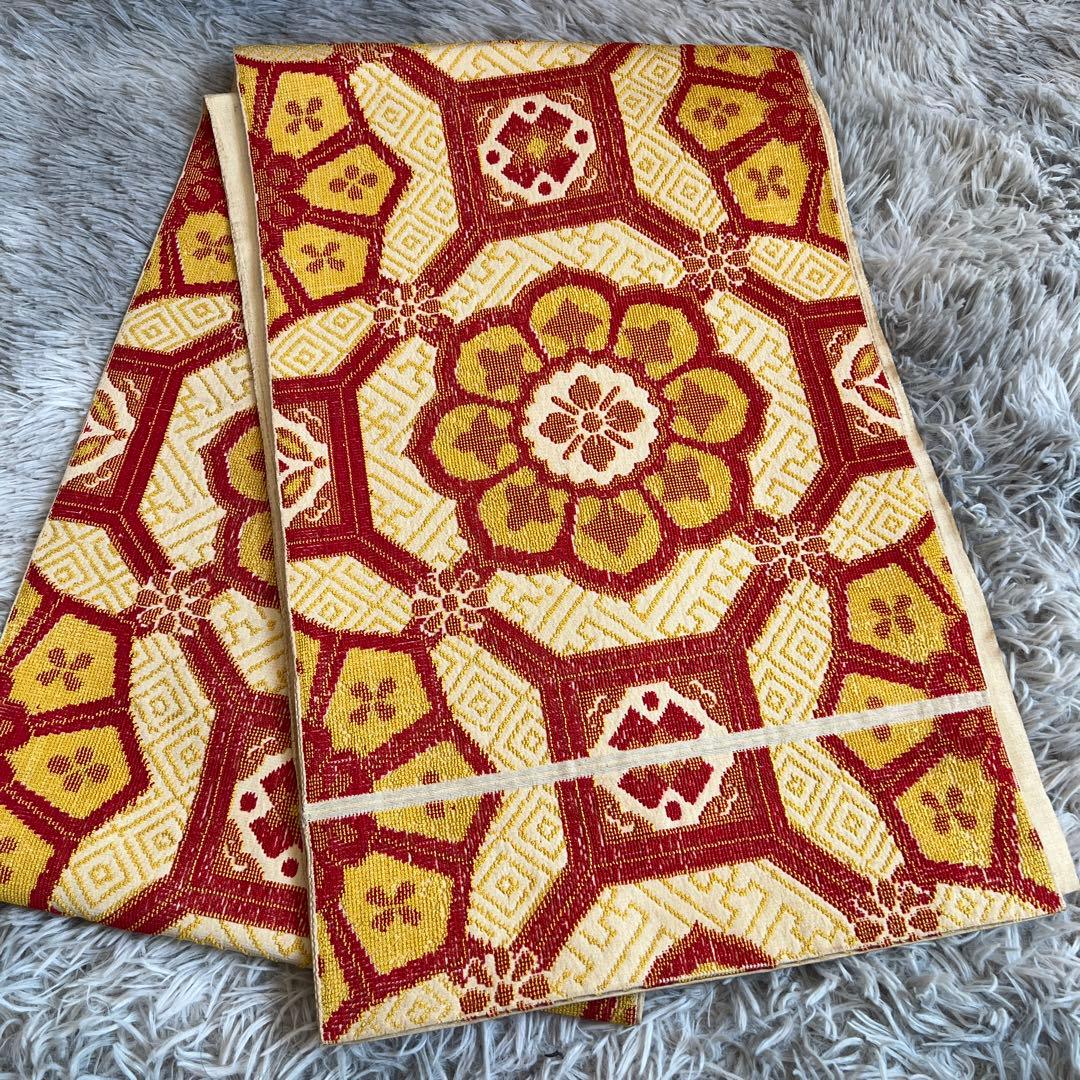 アンティーク　京袋帯　相良刺繍　正倉院　美品　レア