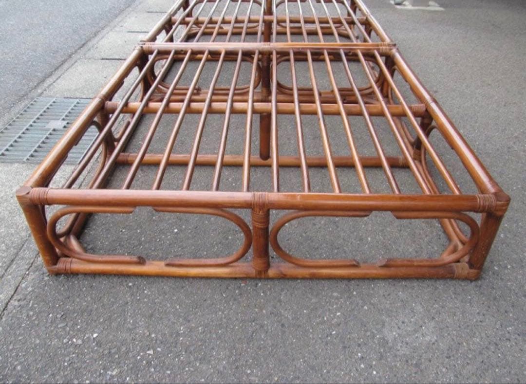 籐　ラタン　シングルベッド