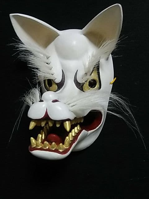 木彫り 狐面