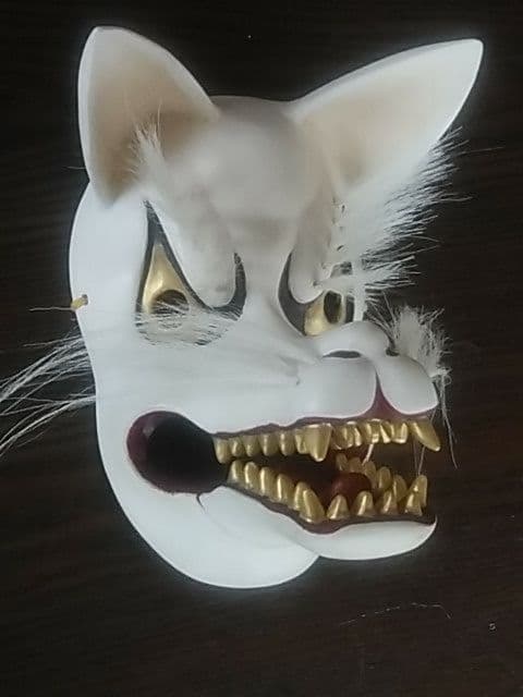 木彫り 狐面