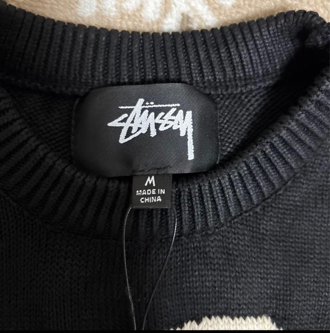 Stussy スワールロゴ ニットセーター M