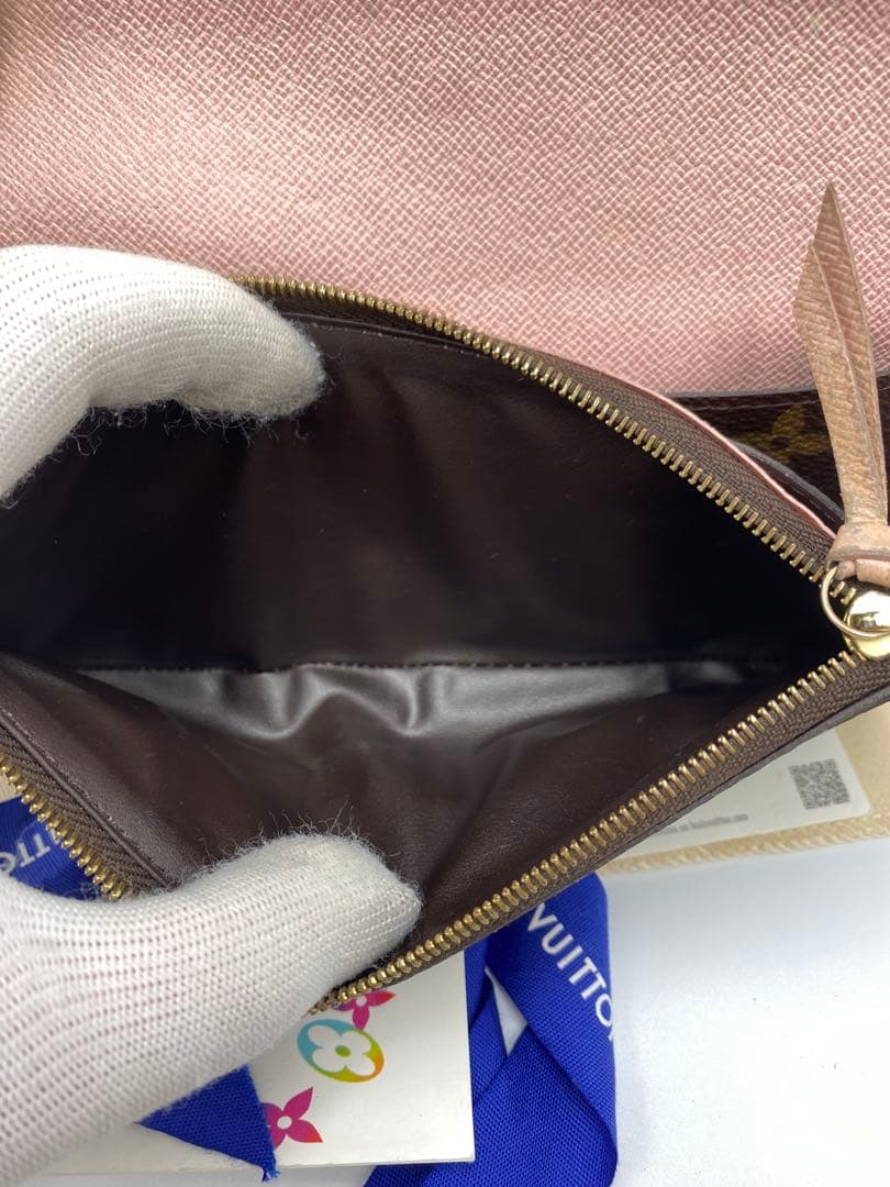 美品✨️ルイヴィトン モノグラムポルトフォイユ エミリー ルージュ M60136