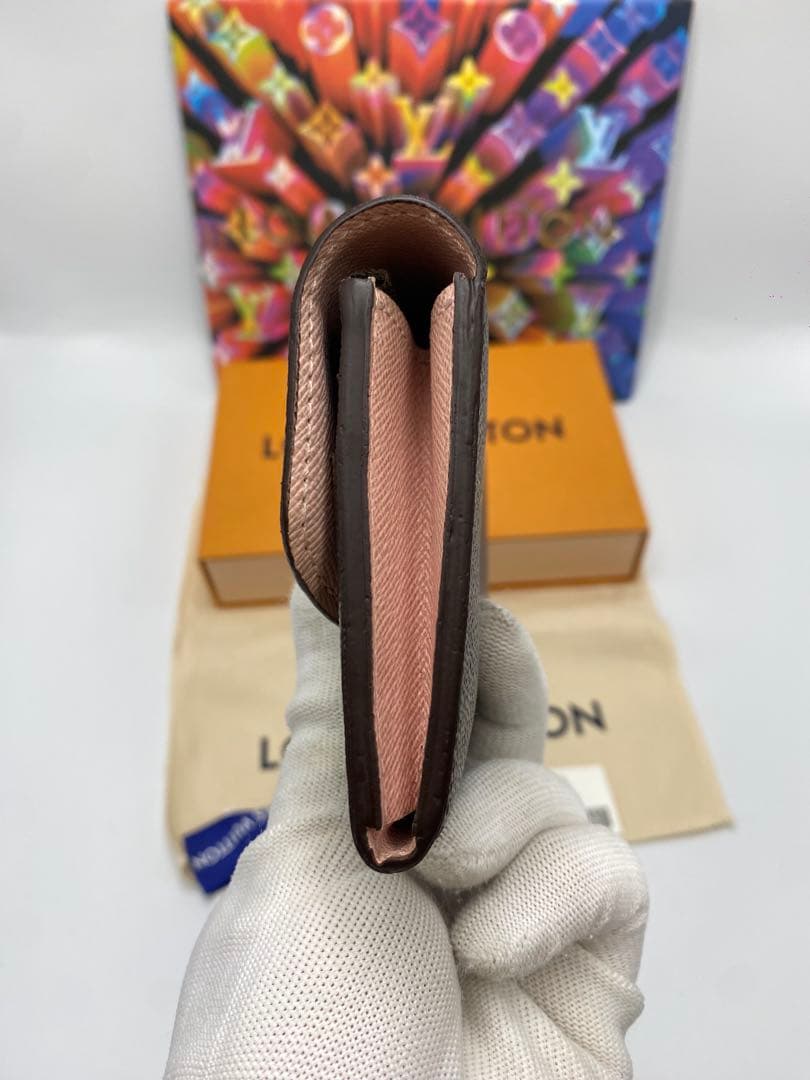 美品✨️ルイヴィトン モノグラムポルトフォイユ エミリー ルージュ M60136