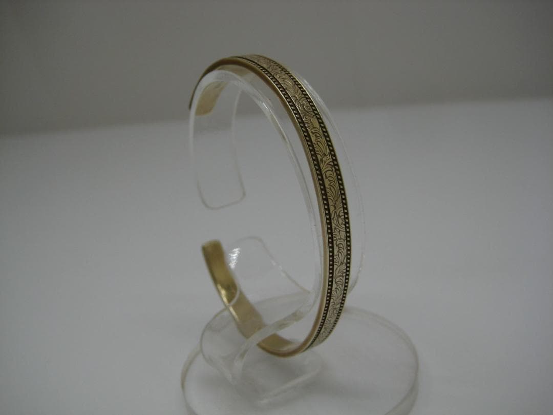 アガット　バングル　シルバー刻印　ゴールドカラー　やさしい色味