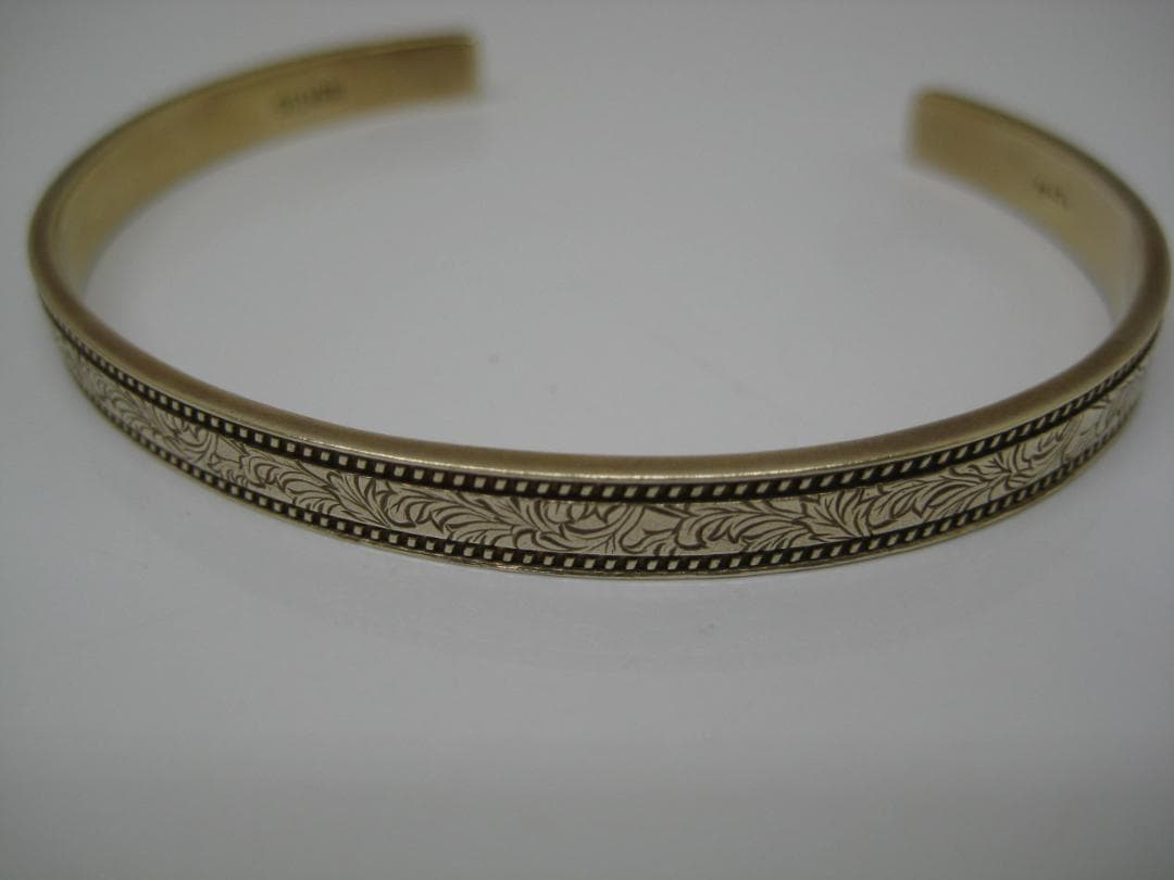 アガット　バングル　シルバー刻印　ゴールドカラー　やさしい色味