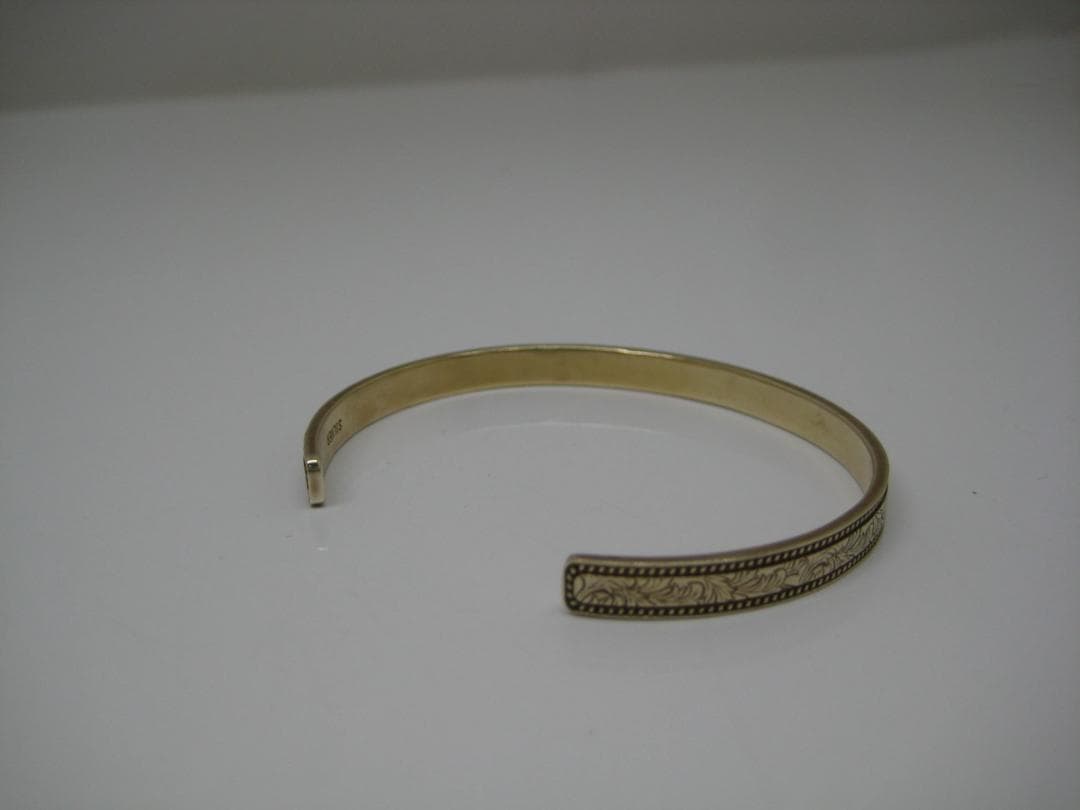 アガット　バングル　シルバー刻印　ゴールドカラー　やさしい色味