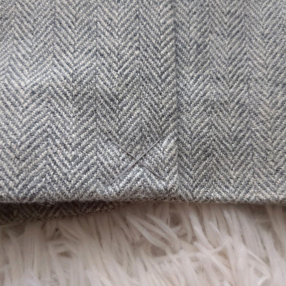 美品 ローレンラルフローレン ヘリンボーンブレザー 銀ボタン グレー M