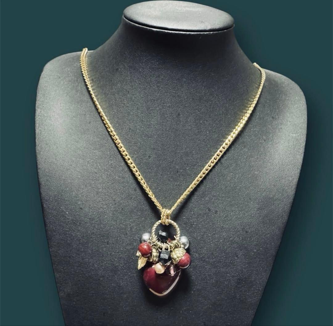 き*い様 1点物★ジャンポールゴルチエ★マルチゴールドカラーハートチャームネック