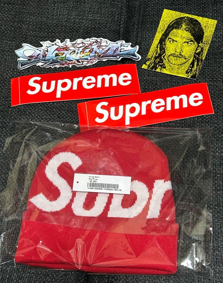 帽子 Supreme 25FW Week18 Big Logo Beanie Red