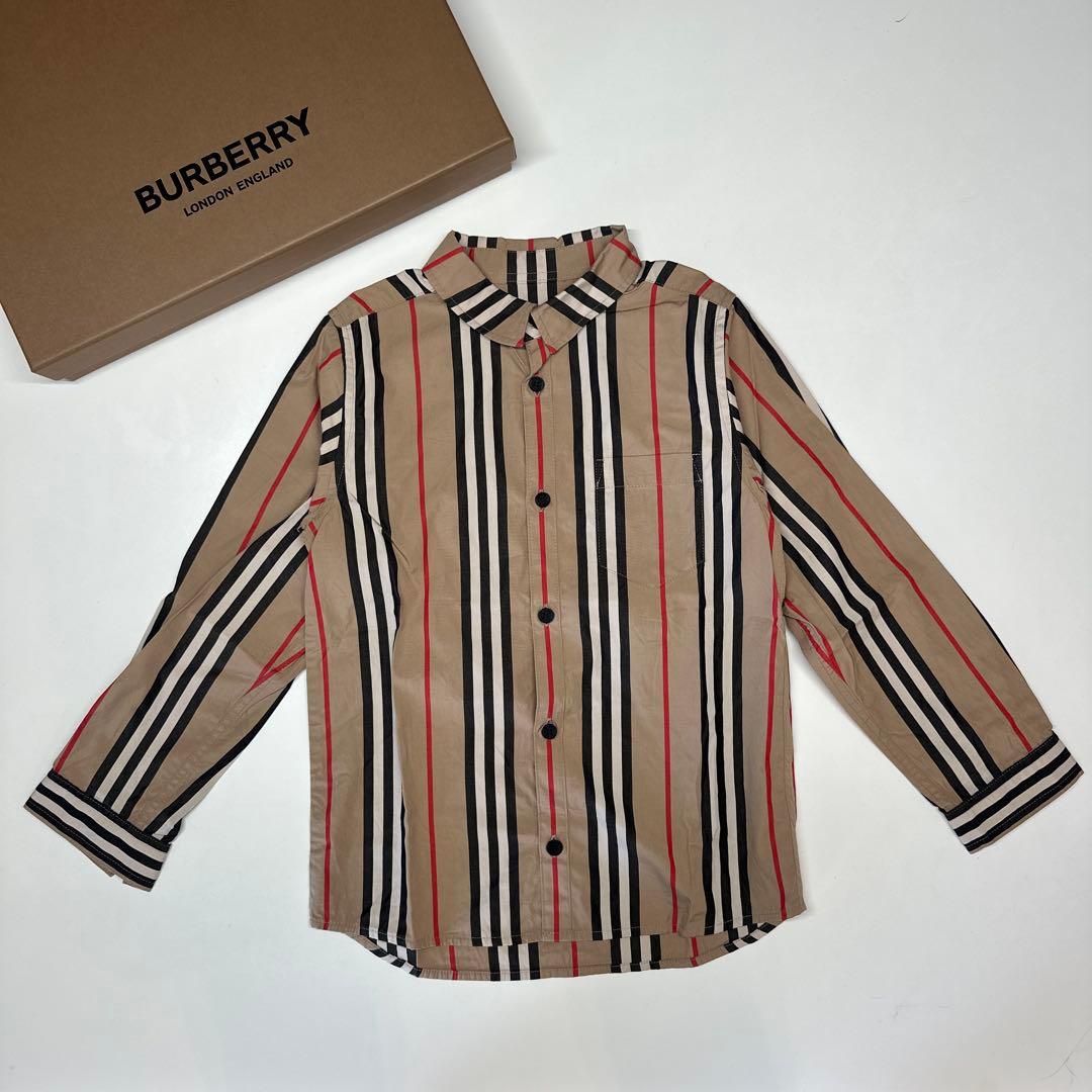 【美品】BURBERRY アイコンストライプシャツ　116 人気　現行タグ