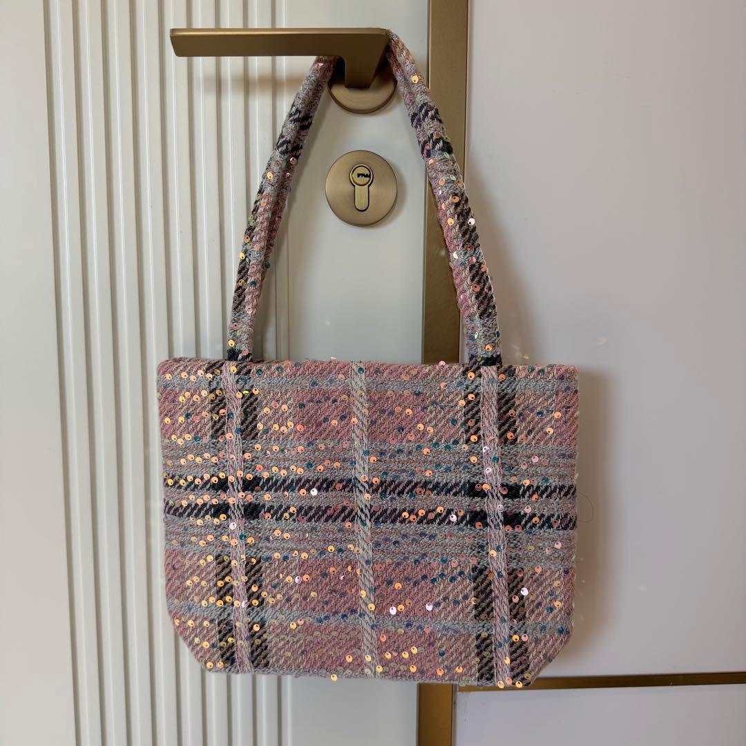 CHANEL シャネル VIP ノベルティ ツイード スパンコール トートバッグ