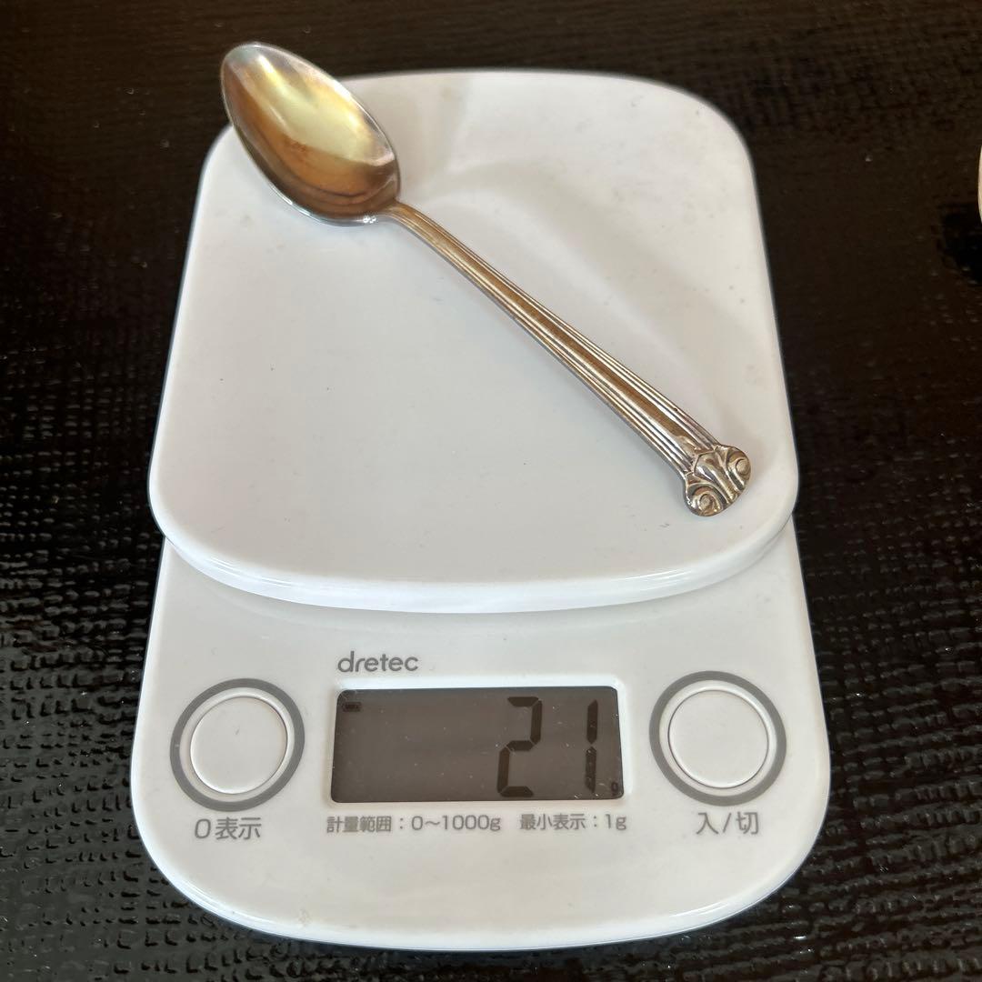 新品◆③純銀製　装飾スプーン3本セット　昭和レトロ　生駒時計店　アンティーク食器