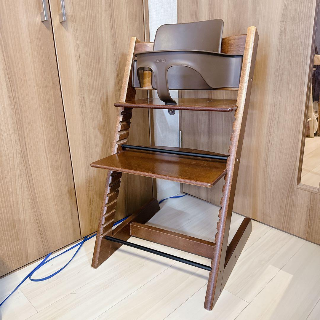 状態良好★ベビーガード付き ストッケ トリップトラップ ブラウン