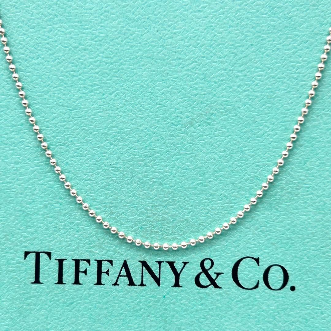美品　ティファニー　ボールチェーン　ネックレス　　シルバー　925 細め