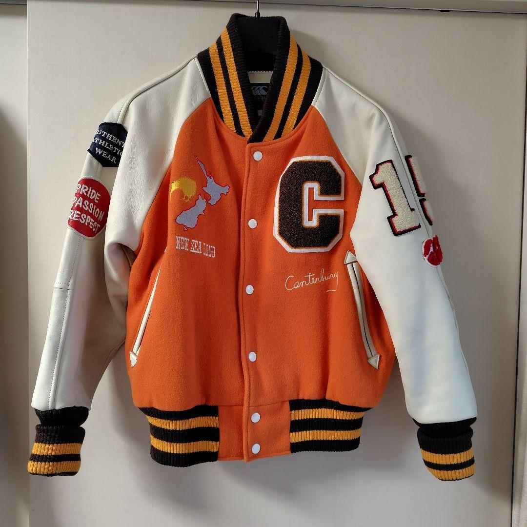 カンタベリー　 袖牛革 ワッペン スタジャン 　サイズ Ｍ