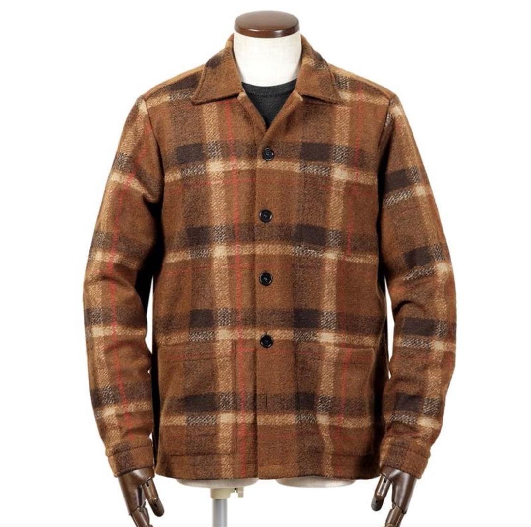 GUY ROVER ギローバー ブラウンチェック カバーオール ジャケット S