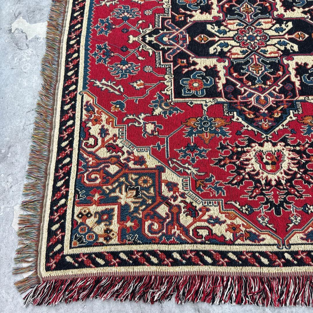 柄　マルチカバー　ソファーカバー　ヴィンテージラグ　127x110