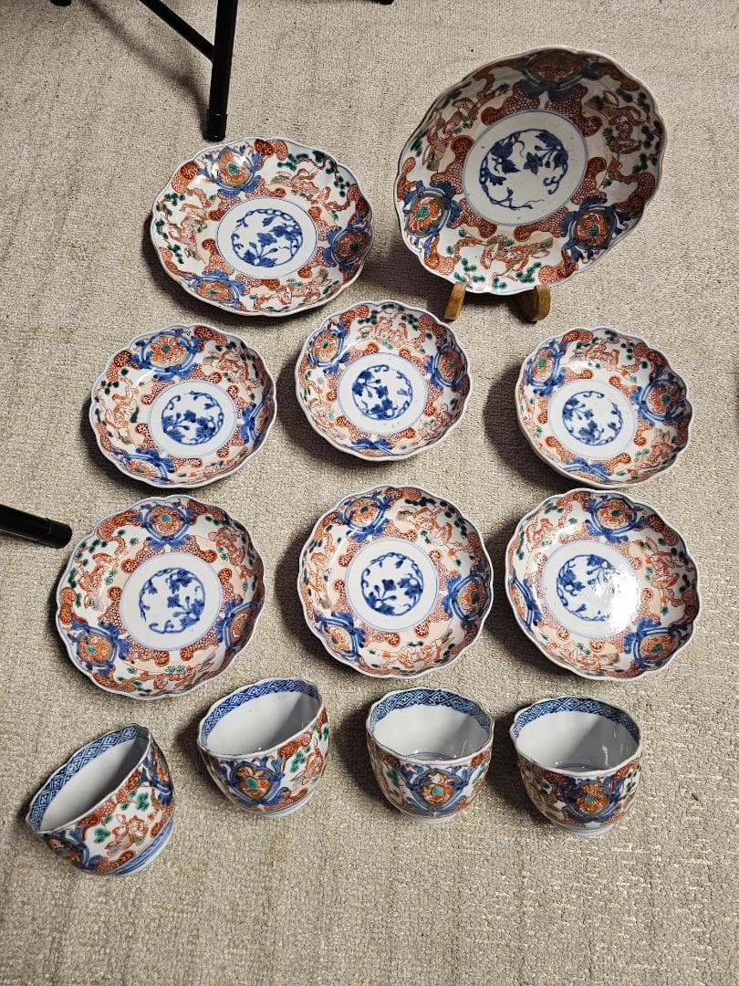 と*も様 年末奉仕 離れ物 幕末明治伊万里 7寸皿2枚 なます皿6客 向付4客