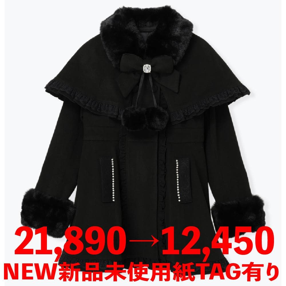 [NOEMIE]新品ゴシックフリルレースアップケープコート