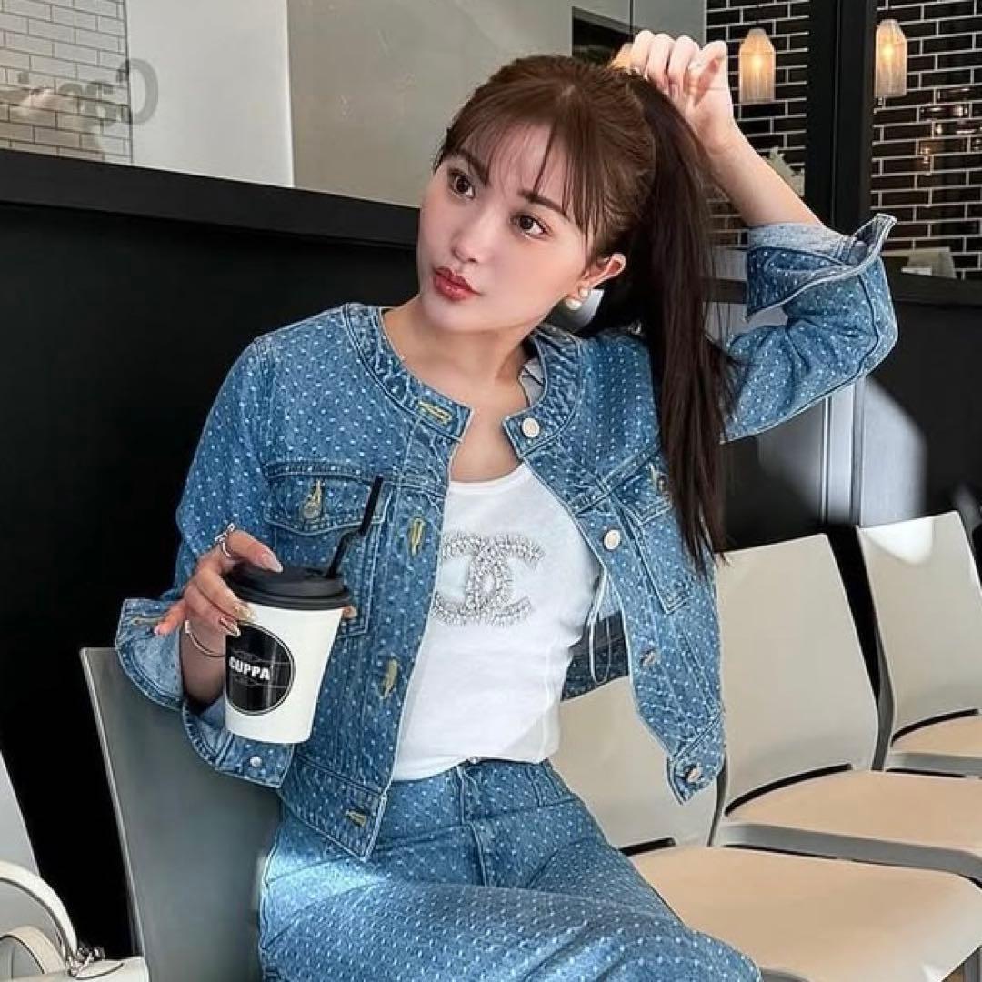 shéller Dotジャガードデニムジャケット