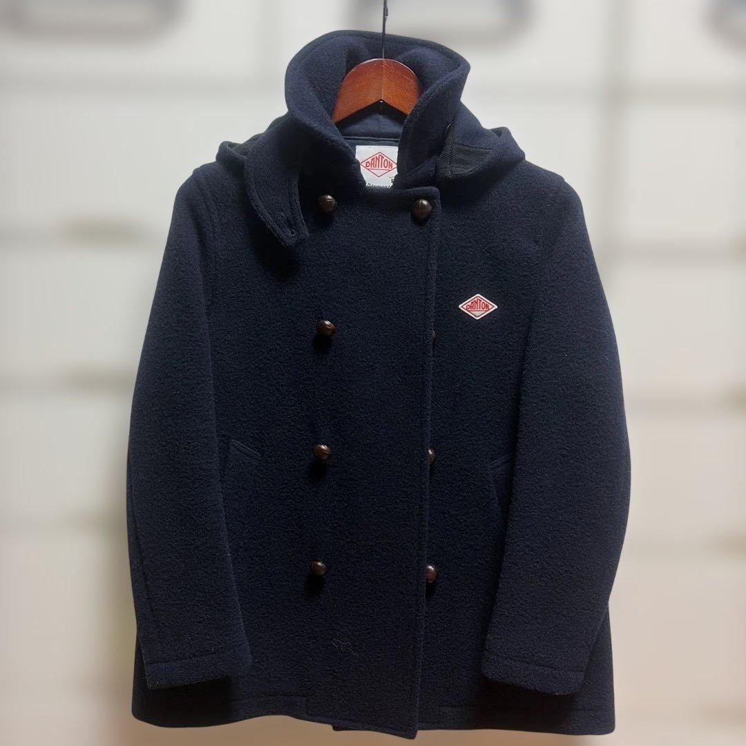 美品☆DANTON ネイビー フード付きピーコート36サイズ