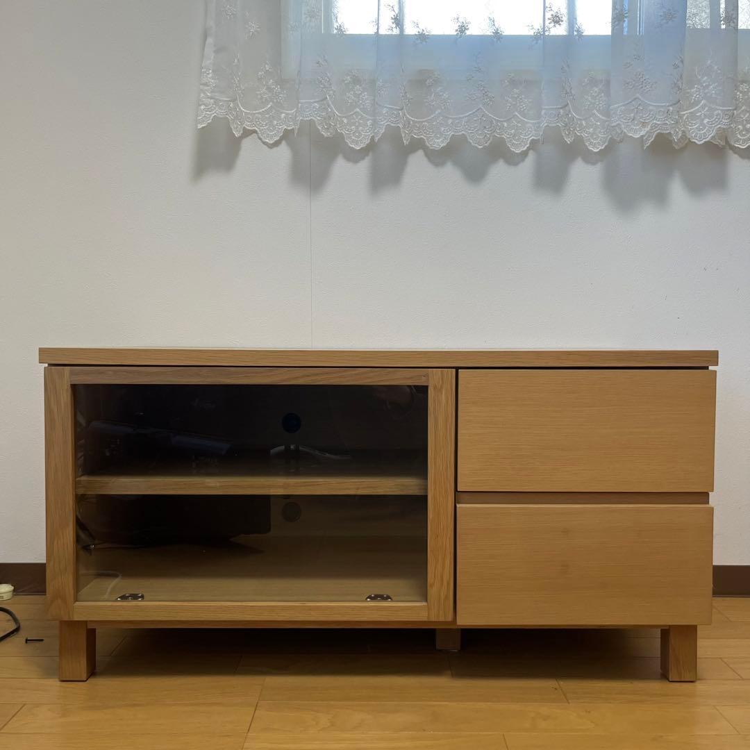 ナチュラルウッド テレビ台 ガラス扉付き 無印良品