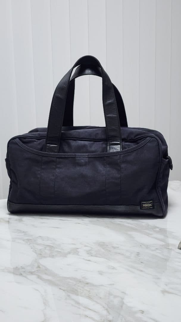 PORTER ボストンバッグ ブラック　ポーター　レザーと布のコンビ