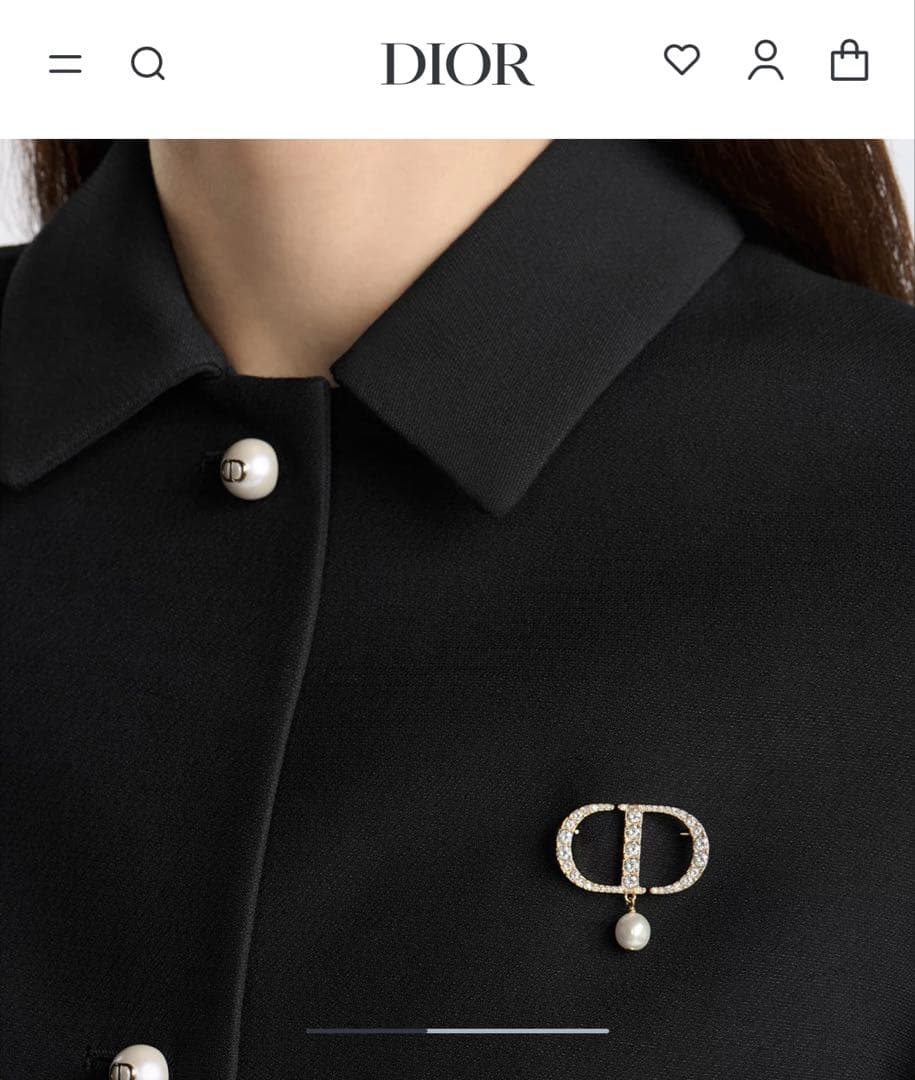 Dior Petit CD ブローチ メタル・レジンパール・クリスタル