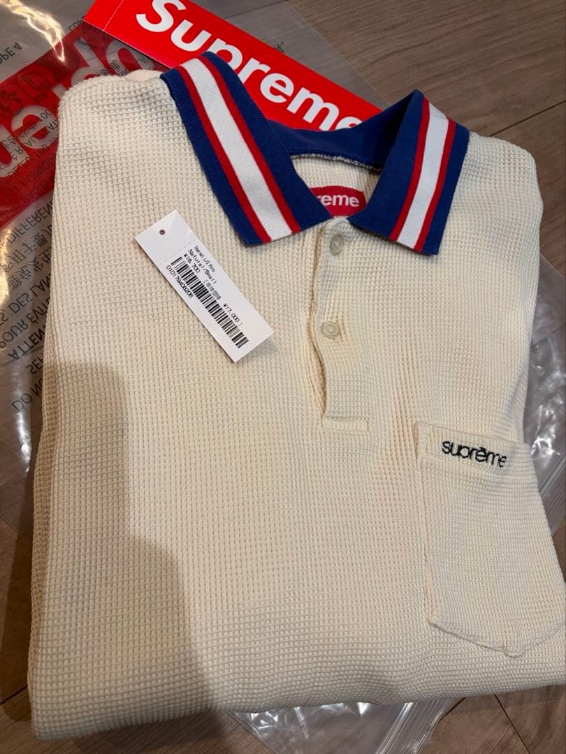トップス Supreme Thermal L/S Polo Natural S