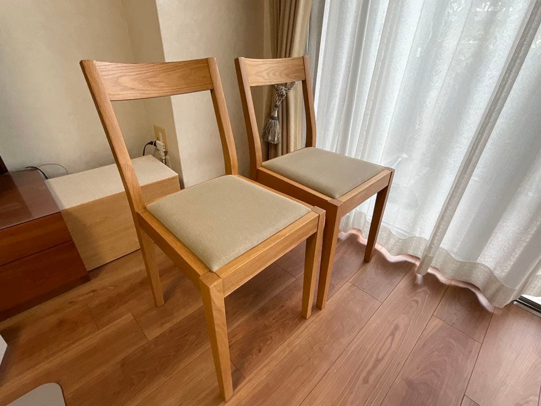 無印良品オーク材椅子2脚セット