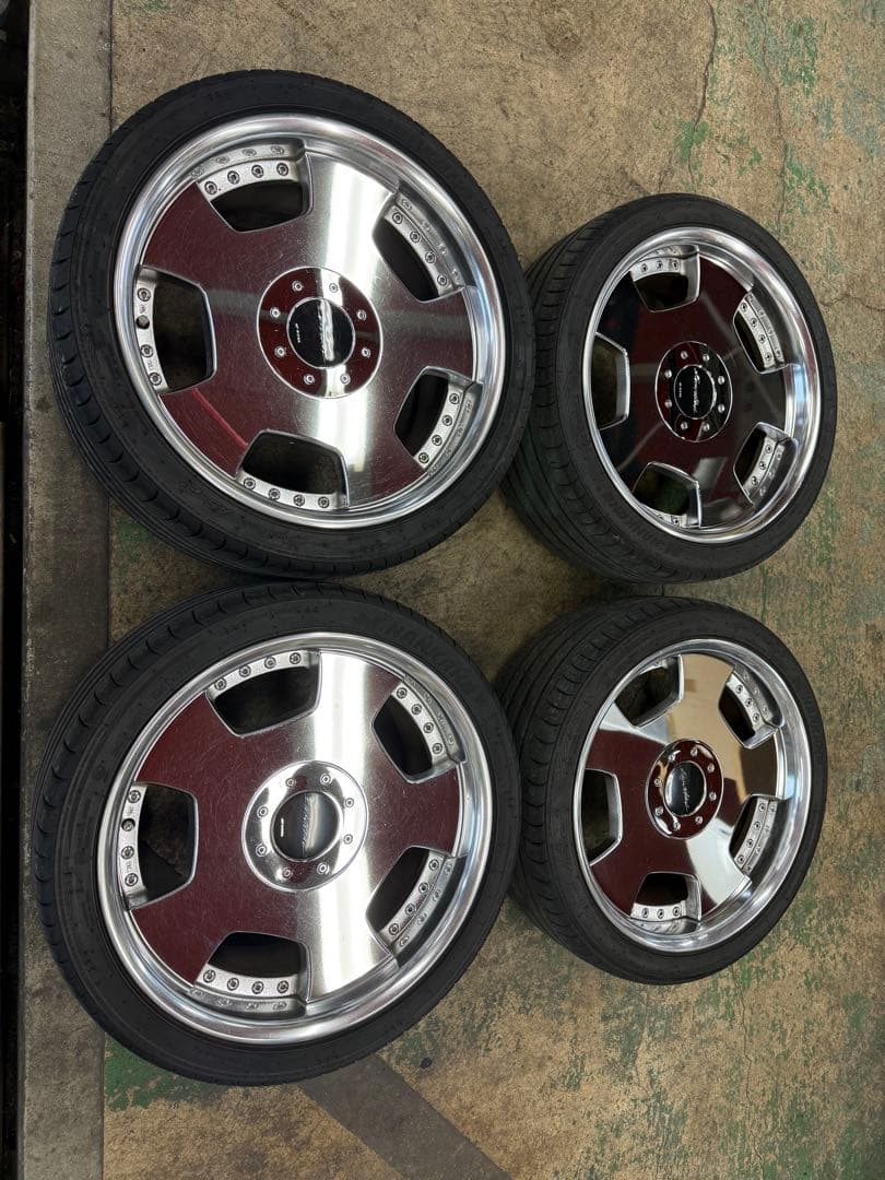 ワークユーロラインDH18インチ ホイールセット メッキ