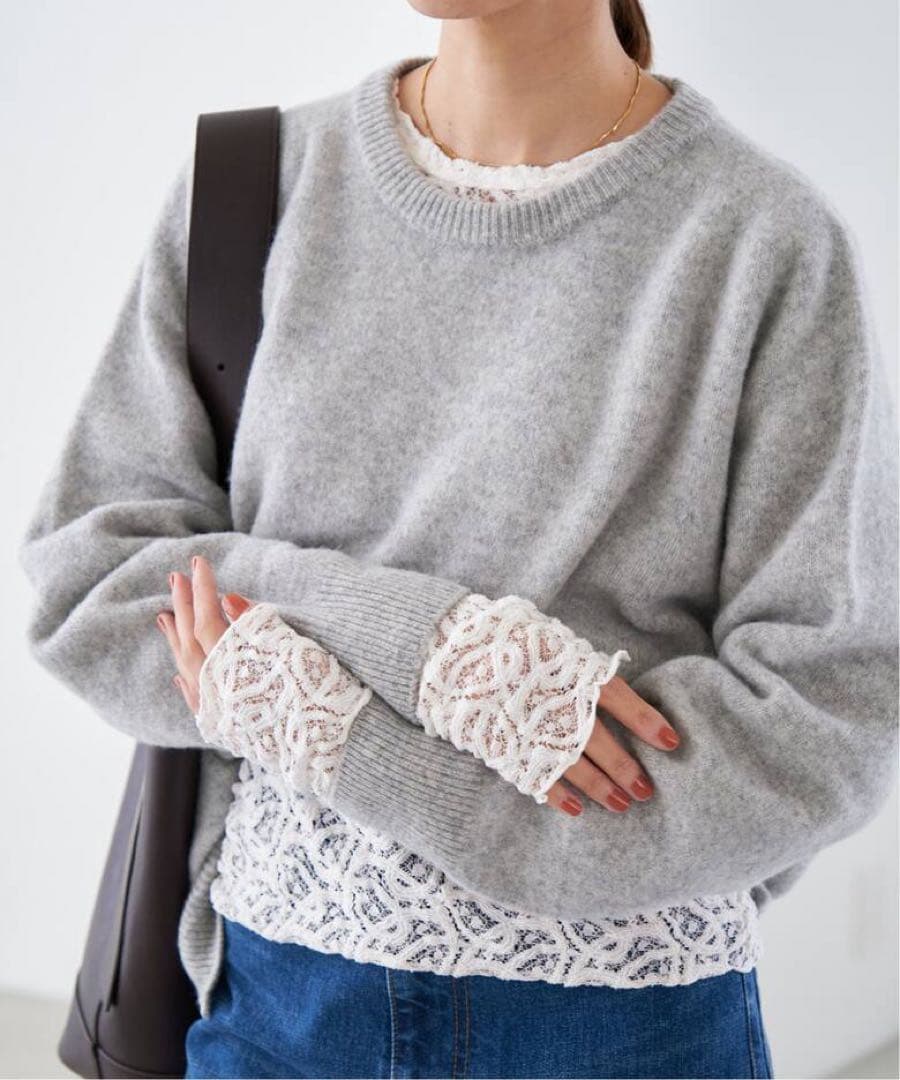 kazumami　IENA　ペイズリー ストレッチレースプルオーバー