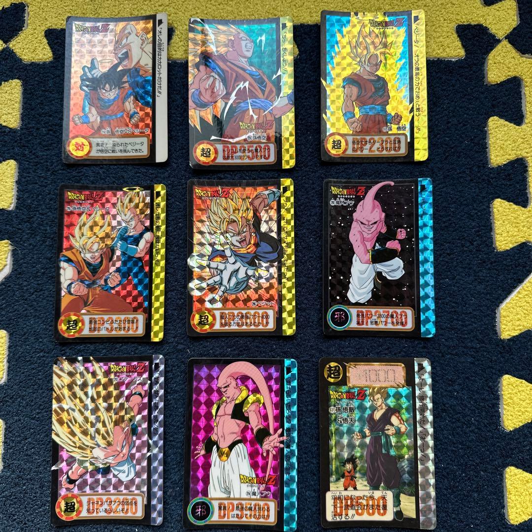 アニメ放映時のカードダス！・ドラゴンボールＺ・魔人ブウ編のキラカードセット。