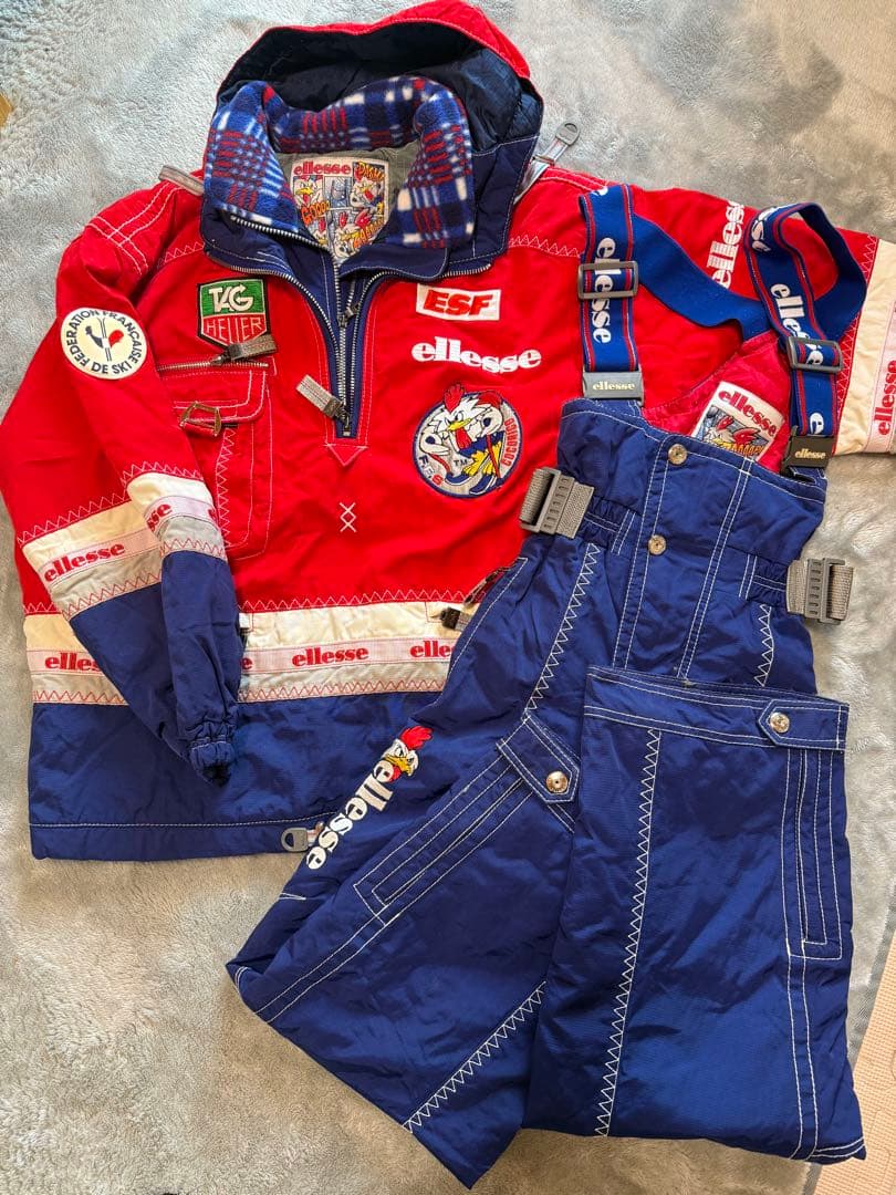 希少　フランス代表　エレッセ スキージャケットパンツ　ココリコ 90s レア