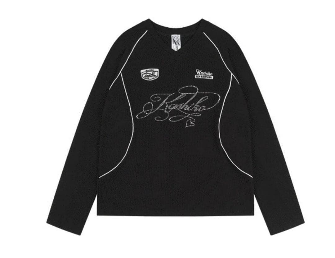 kashiko Waffle Rugby Tee Black ブラック