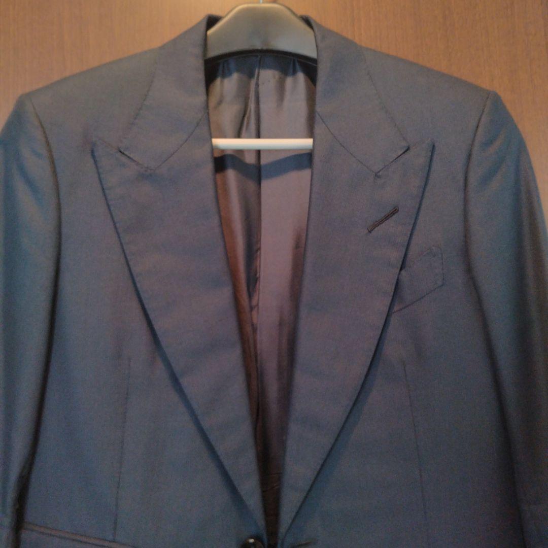 TOM FORD ネイビー シングル　ピークドラペル　高級スーツトムフォード