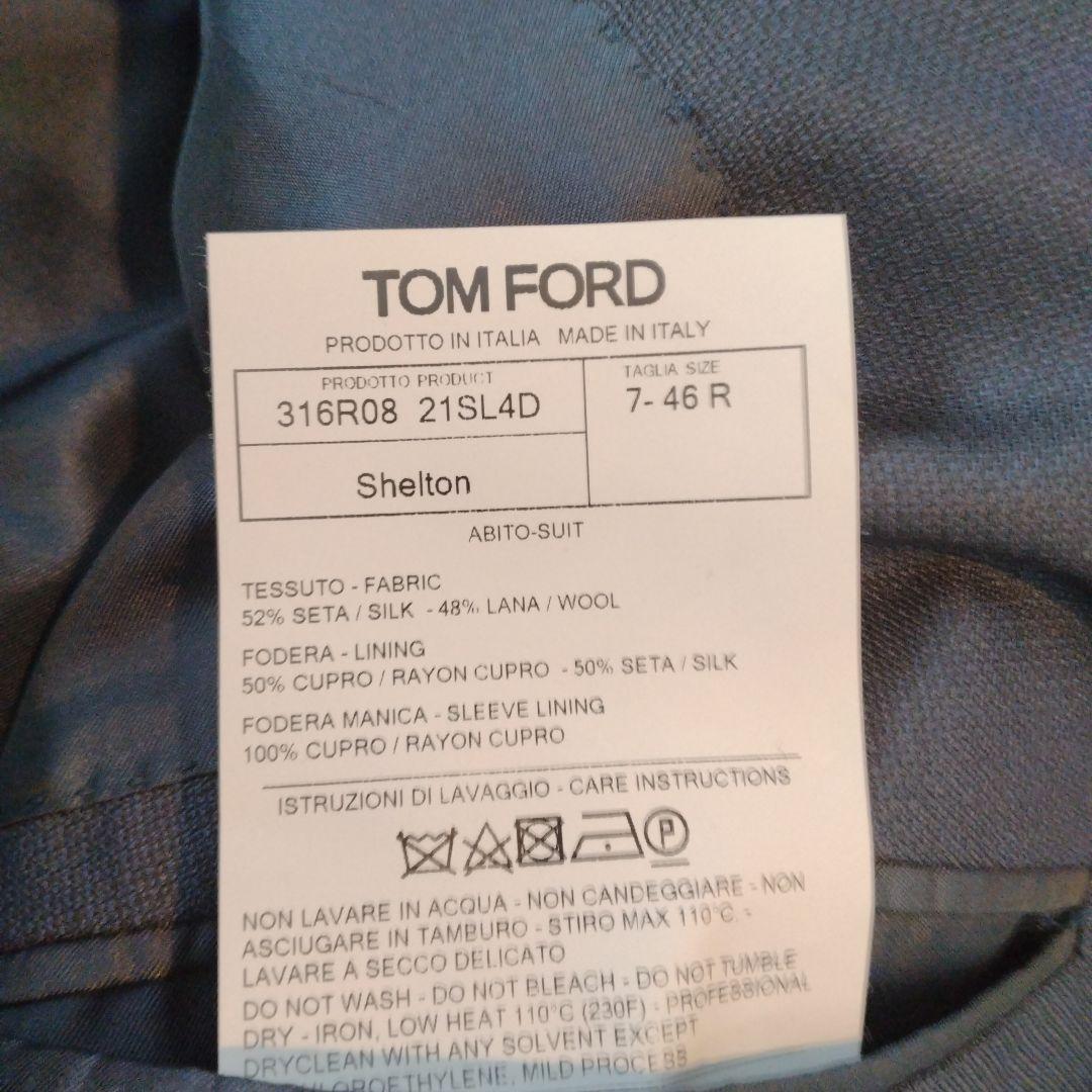 TOM FORD ネイビー シングル　ピークドラペル　高級スーツトムフォード