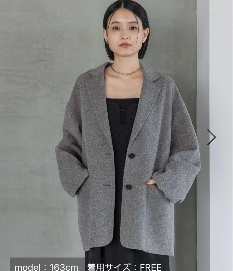 新品アパートバイローリーズ　カシープテーラードジャケット グレー コート