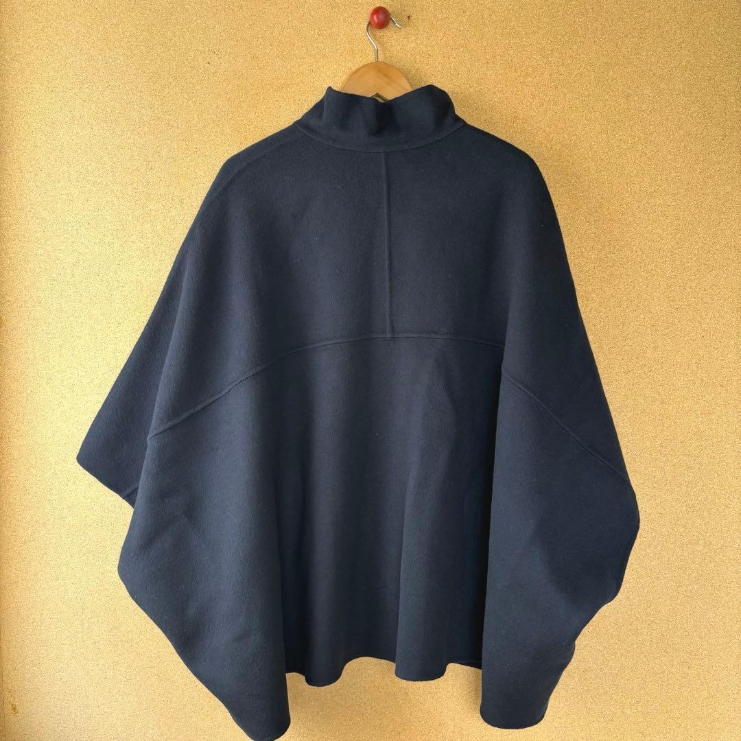 スローブイエナ スタンドカラーダブルフェイスポンチョ ネイビー 完売品