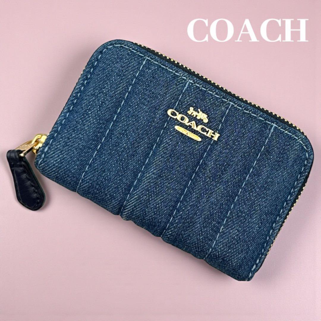未使用　COACH デニム ジップアラウンド ケース コンパクト財布