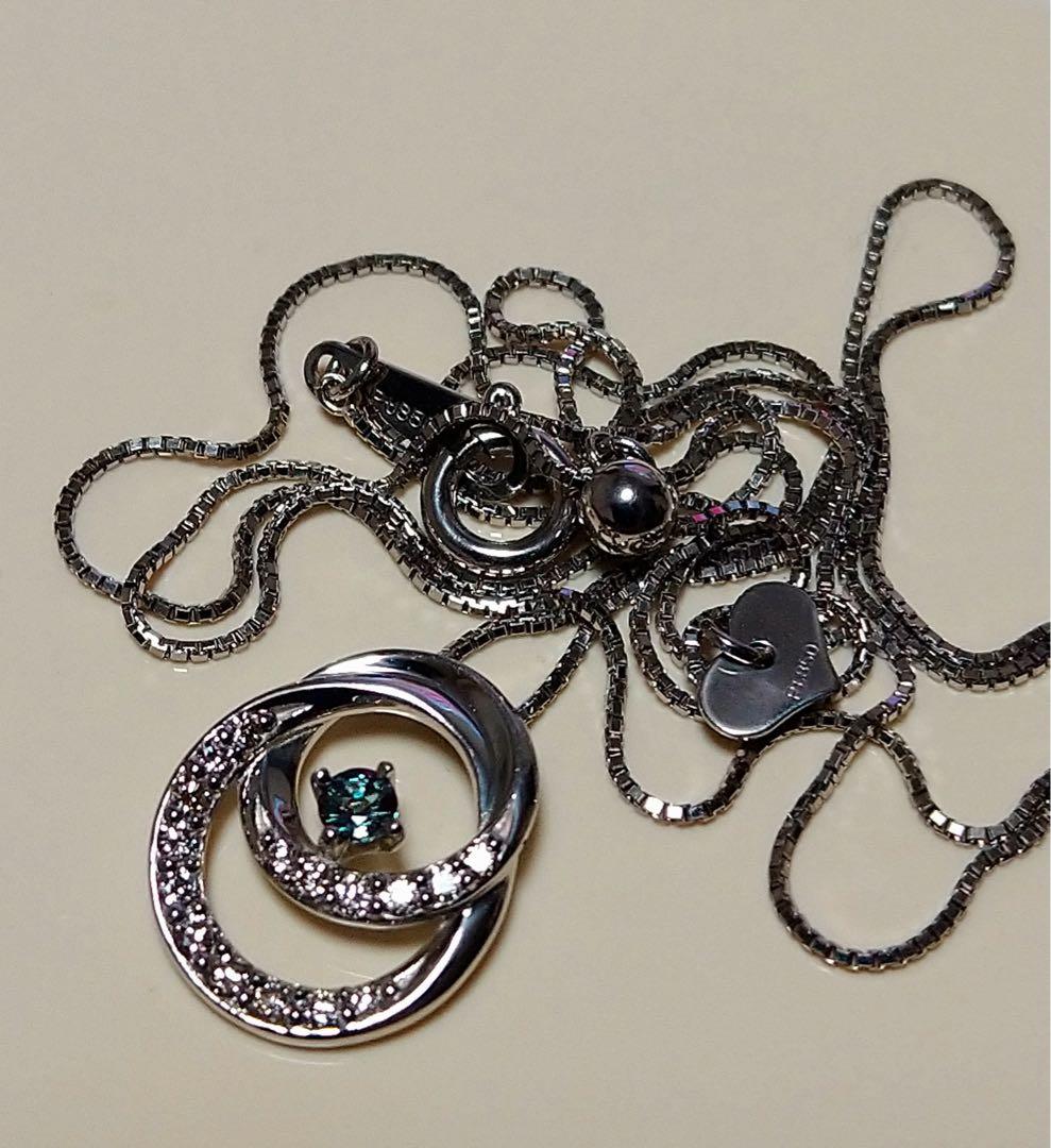 希少石　アレキサンドライトとダイヤモンドのネックレス　宝石鑑別書