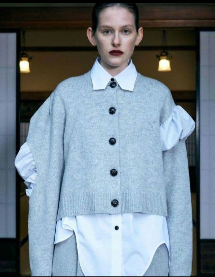 oOoOoO　アシンメトリーシャツ　変形　38 白　ナゴンスタンス