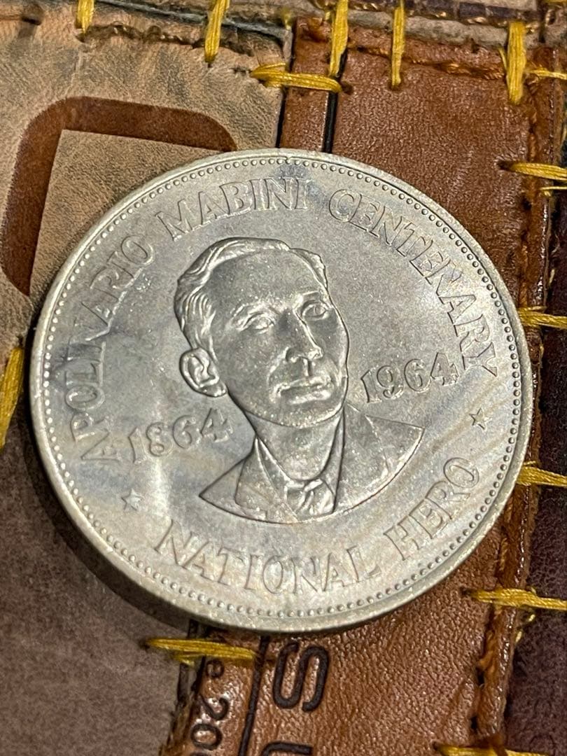 フィリピン　1965年　100周年　1ペソ　銀貨