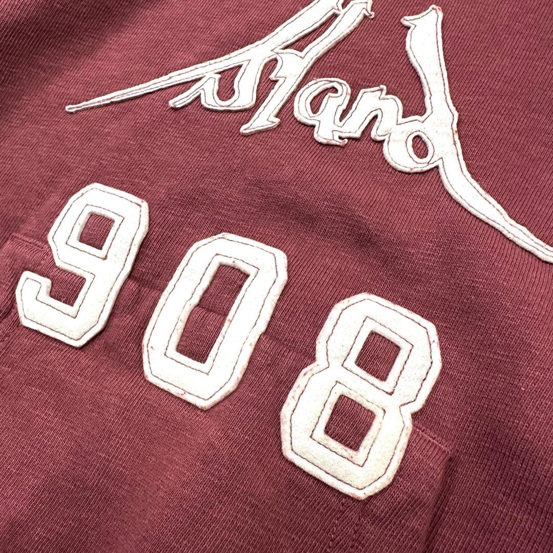 45R パーカー HERITAGE 裏毛フーディー アイランドワッペン ボルドー