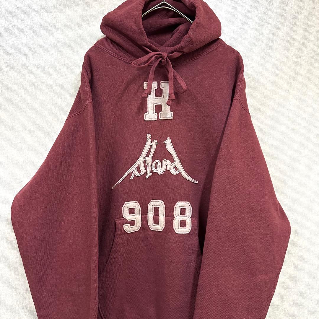 45R パーカー HERITAGE 裏毛フーディー アイランドワッペン ボルドー