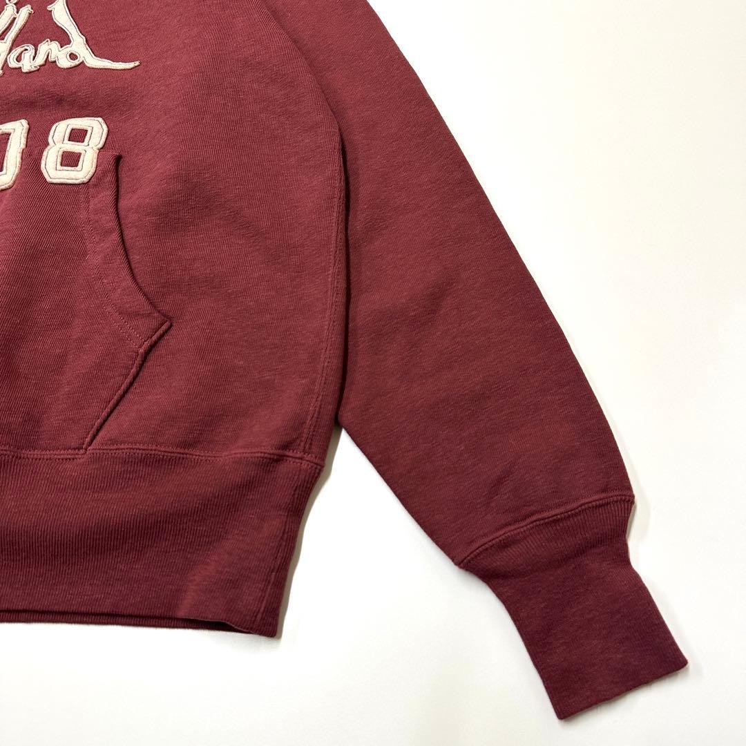 45R パーカー HERITAGE 裏毛フーディー アイランドワッペン ボルドー